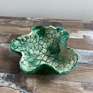 Turtle Shell Handmade Green Trinket Bowl Ring Bowl
